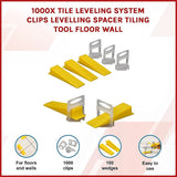 1000x Tile Leveling System Clips Levelling Spacer Tiling Tool Floor Wall