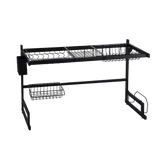 85cm Dish Drying Rack Drainer Over Sink Steel Cup Cutlery Organizer 2 Tier