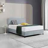 Headboards: Linen Fabric Queen Bed Deluxe Headboard Bedhead - Stone Grey