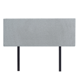 Headboards: Linen Fabric Queen Bed Deluxe Headboard Bedhead - Stone Grey