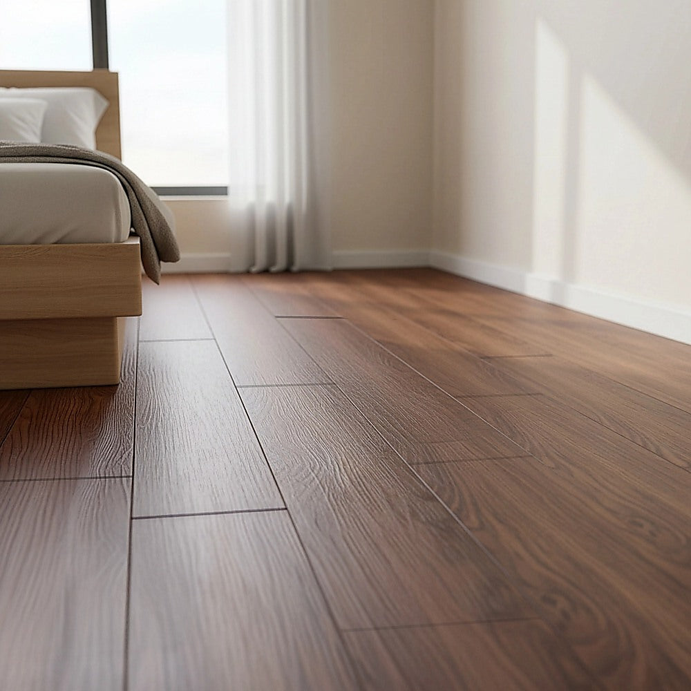Sofas & Sofa Beds: Vinyl Floor Tiles Self Adhesive Flooring Teak Wood Grain 16 Pack 2.3SQM