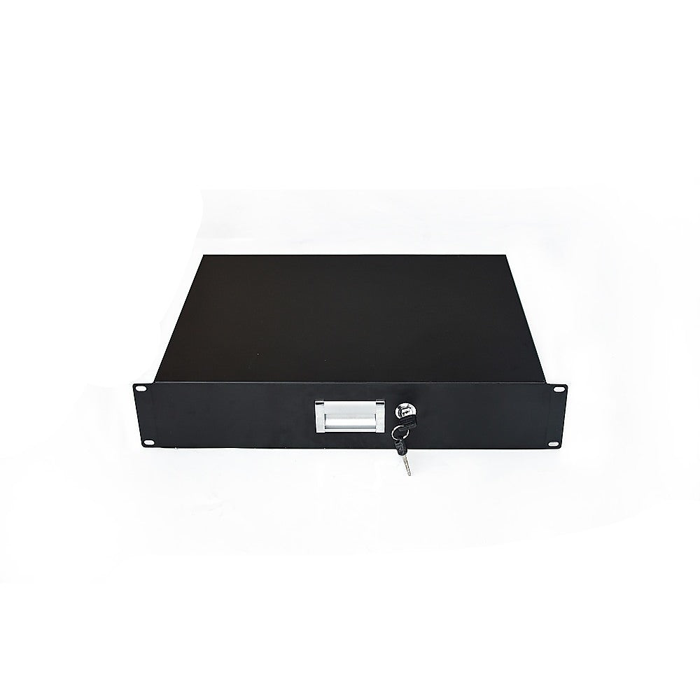Audio Accessories: 19" Rack Mount 2U Locking Drawer Pro Audio DJ Server Rack Lock Storage Cabinet