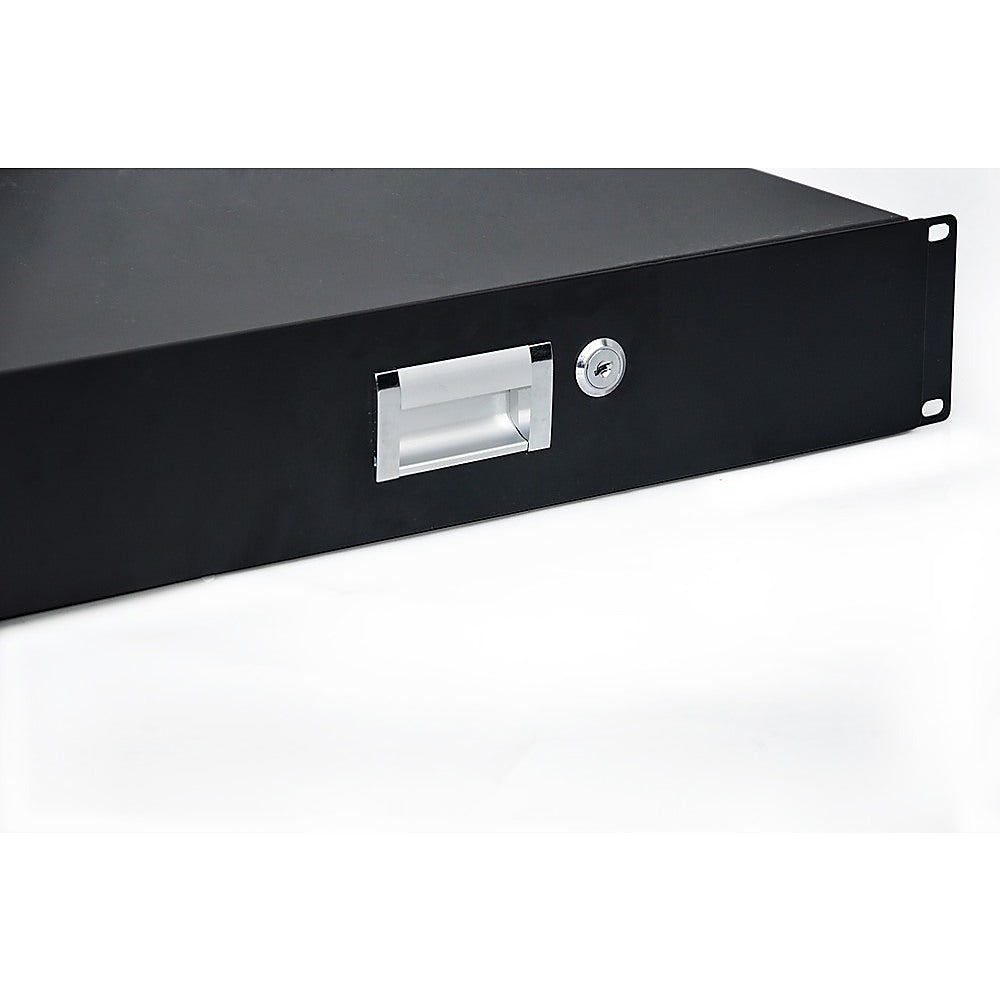 Audio Accessories: 19" Rack Mount 2U Locking Drawer Pro Audio DJ Server Rack Lock Storage Cabinet