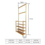 Coat Racks: Large Wooden 5 Tiers Hat Coat Stand Clothes Shoe Rack Hanger Hooks Shelf Storage