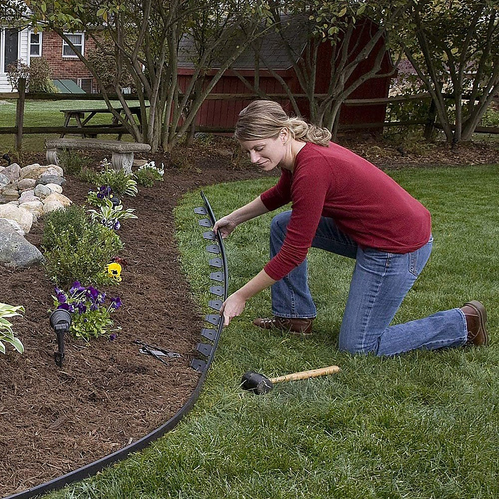 Gardening Accessories: Landscape No Dig Lawn Garden Edging Kit 10m Flexible Durable Border Paver