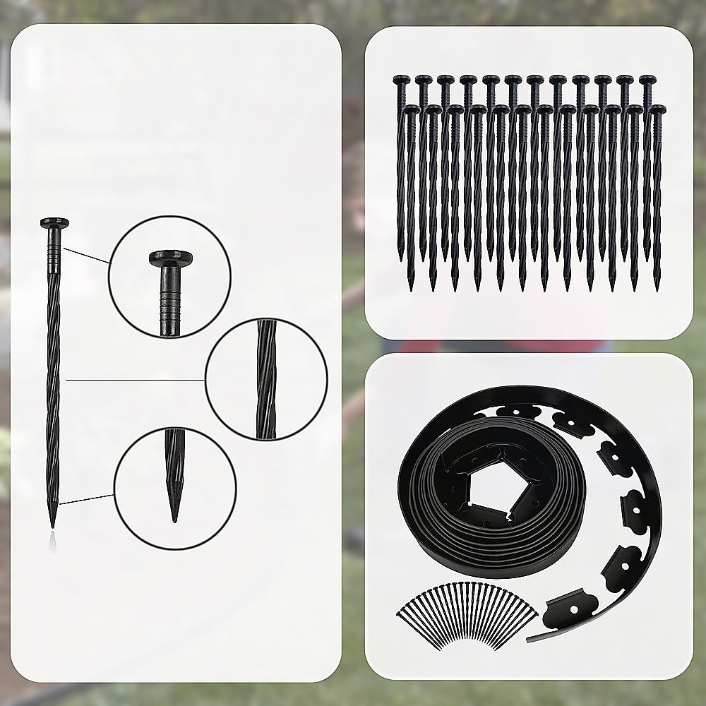 Gardening Accessories: Landscape No Dig Lawn Garden Edging Kit 10m Flexible Durable Border Paver