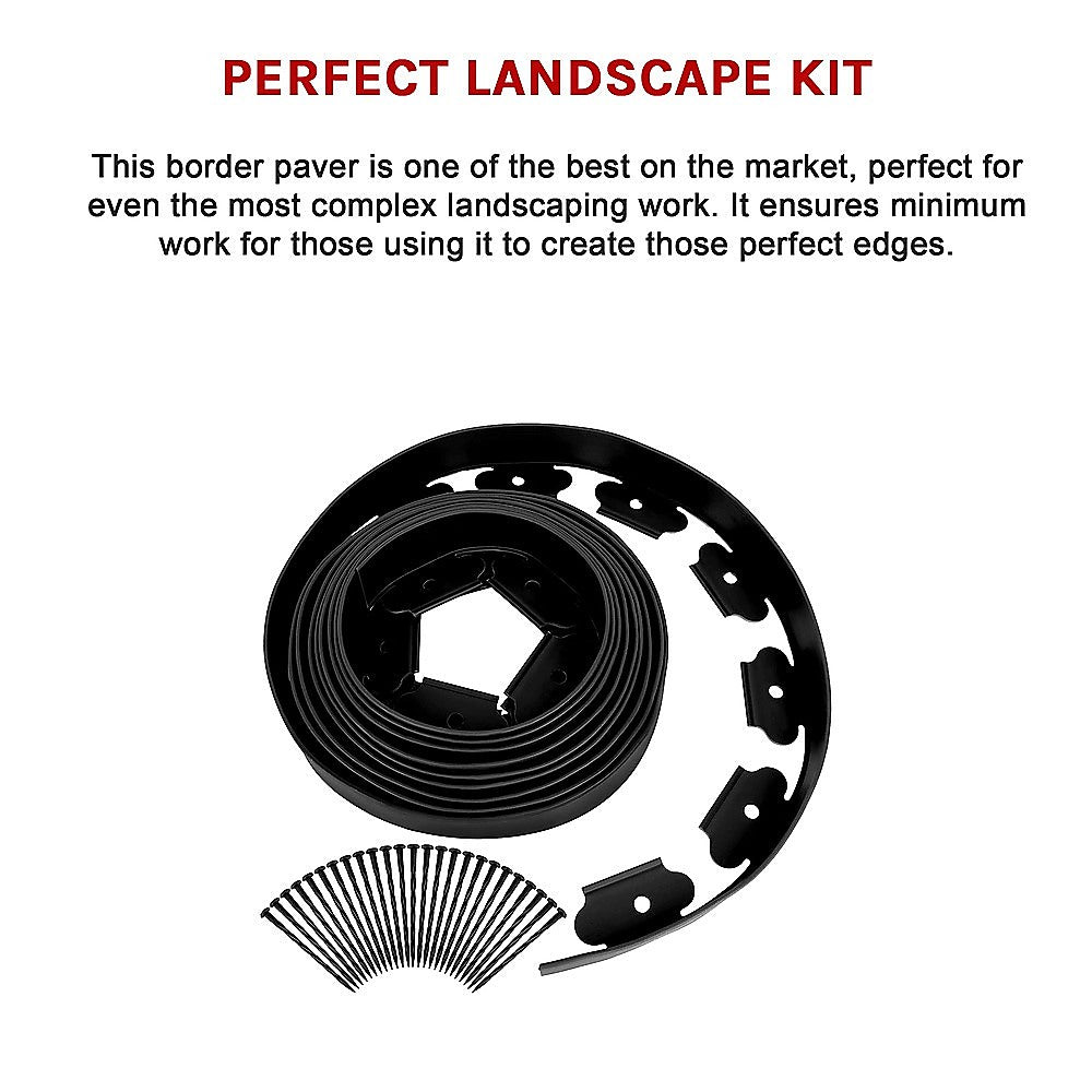 Gardening Accessories: Landscape No Dig Lawn Garden Edging Kit 10m Flexible Durable Border Paver