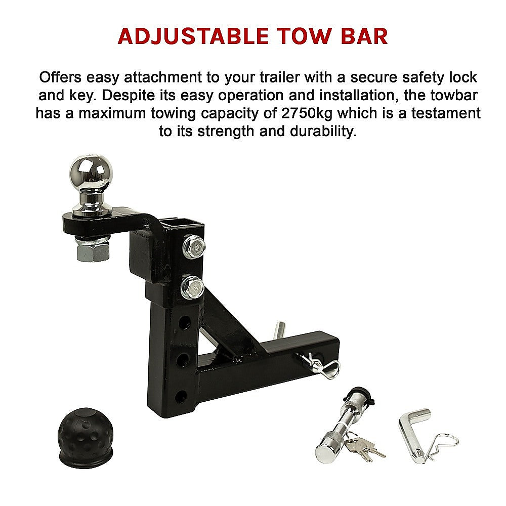 Masonry Tools: Adjustable Tow Bar Tongue Hitch 50mm Ball Drop for Trailer Caravan