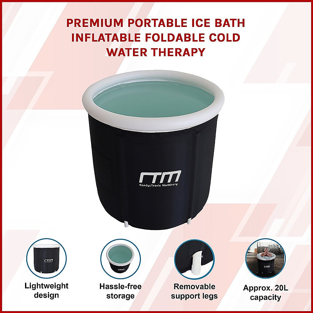 Gym Equipment & Accessories: Premium Portable Ice Bath Inflatable Foldable Cold Water Therapy