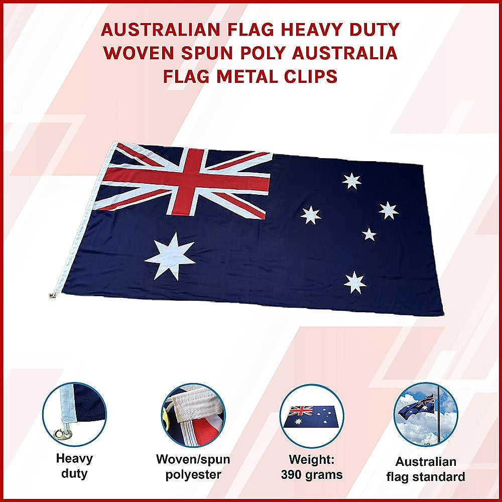 Canopies & Gazebos: Australian Flag Heavy Duty Woven Spun Poly Australia Flag Metal Clips
