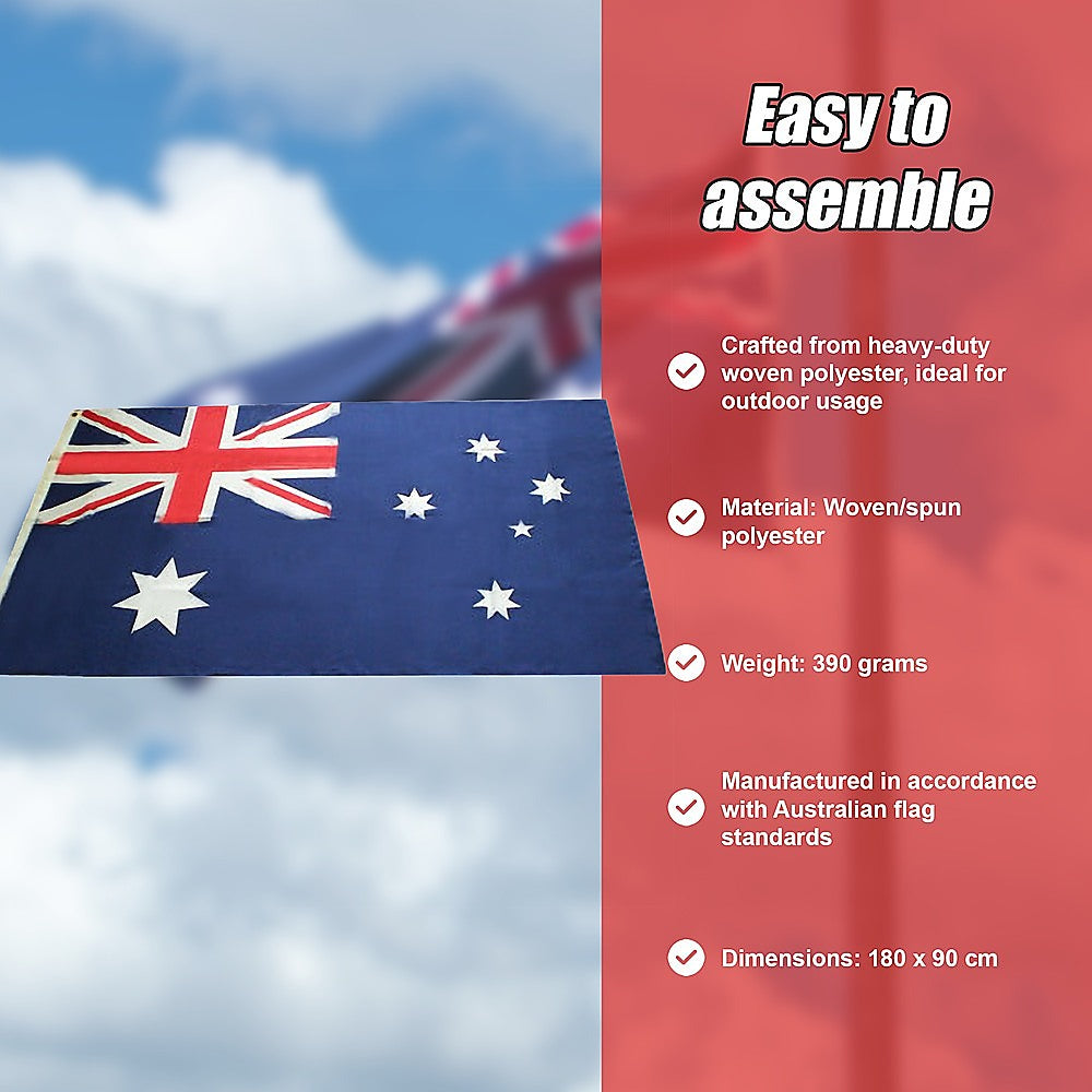 Canopies & Gazebos: Australian Flag Heavy Duty Woven Spun Poly Australia Flag Metal Clips