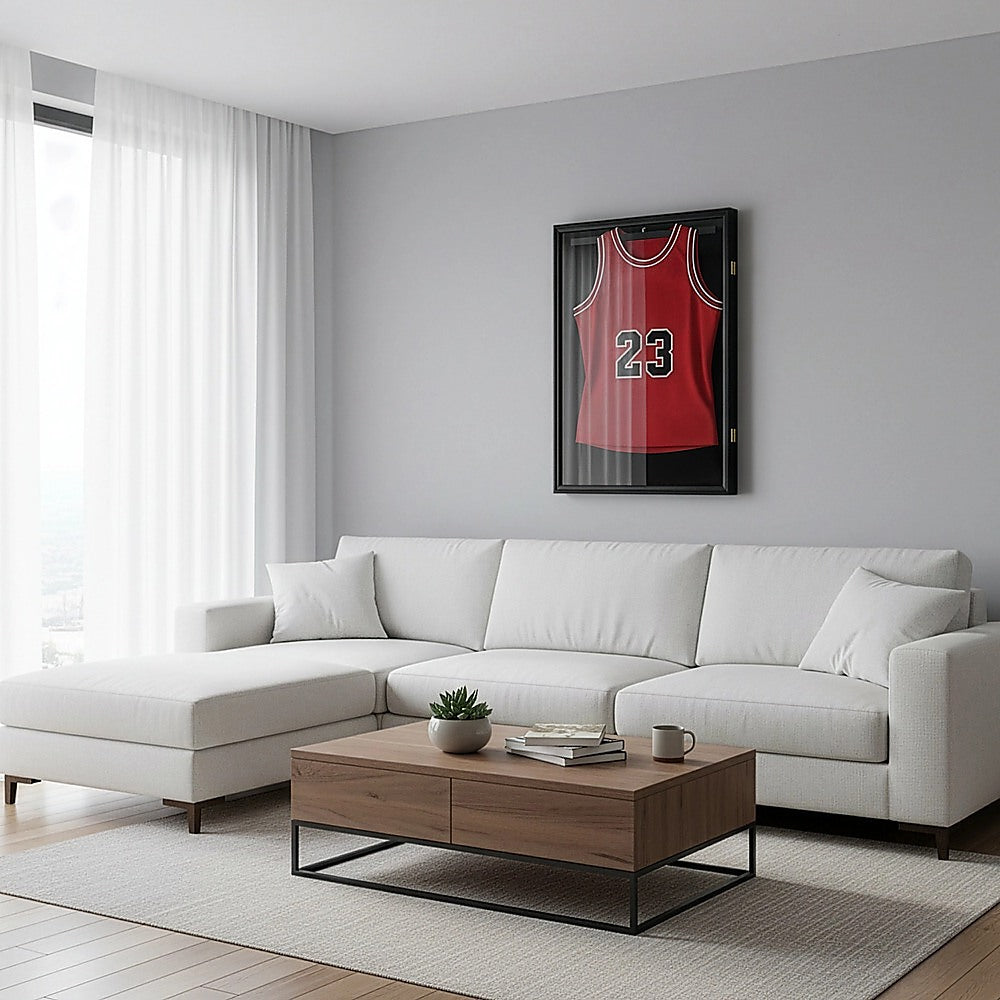Wall Mounted Lockable Jersey Display Case 80cm Sports Memorabilia Storage Box For Football And Basketball Shirts
