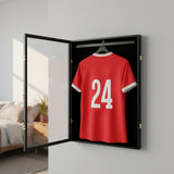 Picture Frames: Wall Display/Case Lockable Rack 80cm Football Basketball Jersey Storage Box
