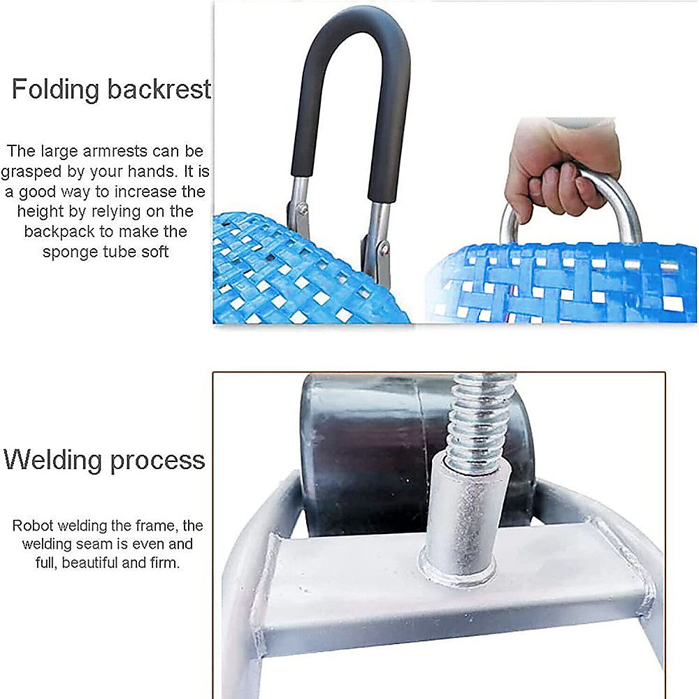 Gardening Accessories: Gardening Seat Portable Height Adjustable Folding Stool Kneeling Pad