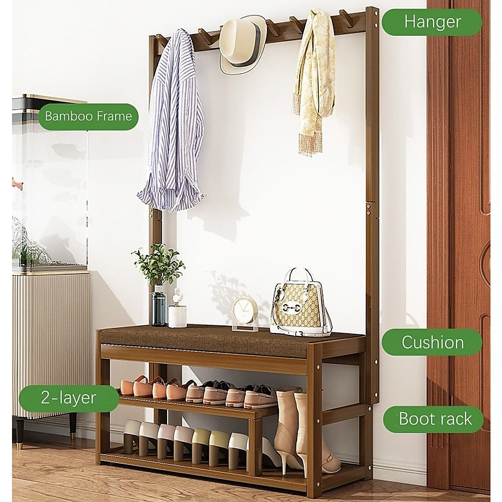Coat Racks: 97x168cm Hallway Bench Coat Rack Stand Multifunctional Hall Shelf Entryway