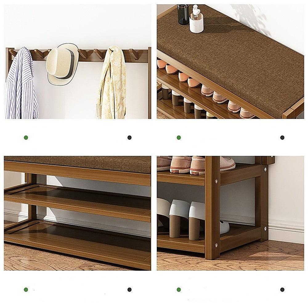 Coat Racks: 97x168cm Hallway Bench Coat Rack Stand Multifunctional Hall Shelf Entryway