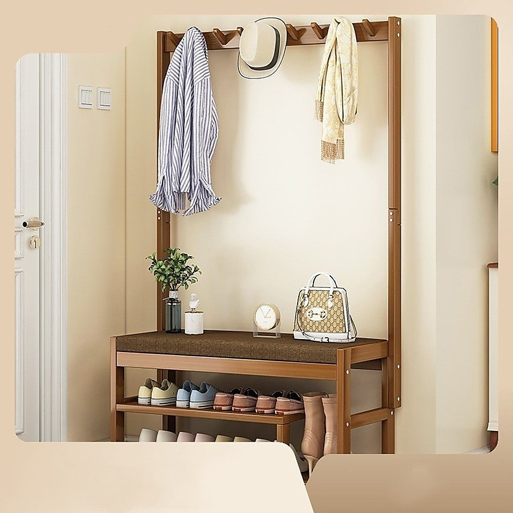 Coat Racks: 97x168cm Hallway Bench Coat Rack Stand Multifunctional Hall Shelf Entryway