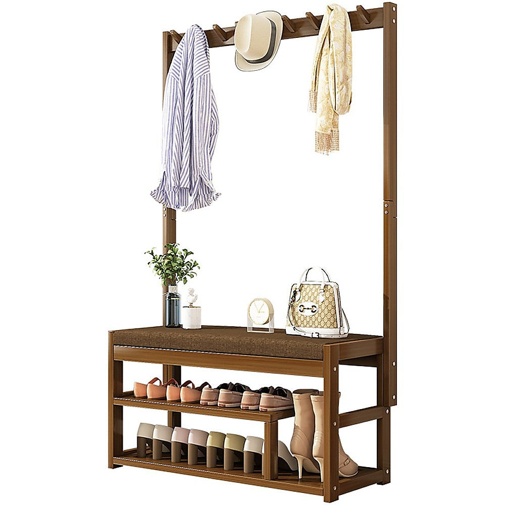 Coat Racks: 97x168cm Hallway Bench Coat Rack Stand Multifunctional Hall Shelf Entryway