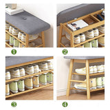 Shoe Storage: Shoe Stool Storage Rack Cabinet Multifunctional Space Saving