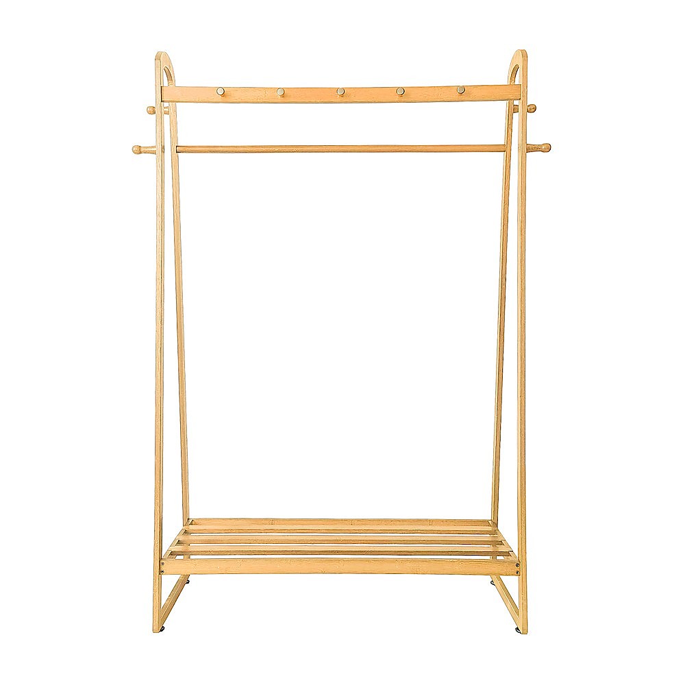 Clothing & Wardrobe Storage: Wood 160x100cm Clothes Rack Slim Stylish Space Saving
