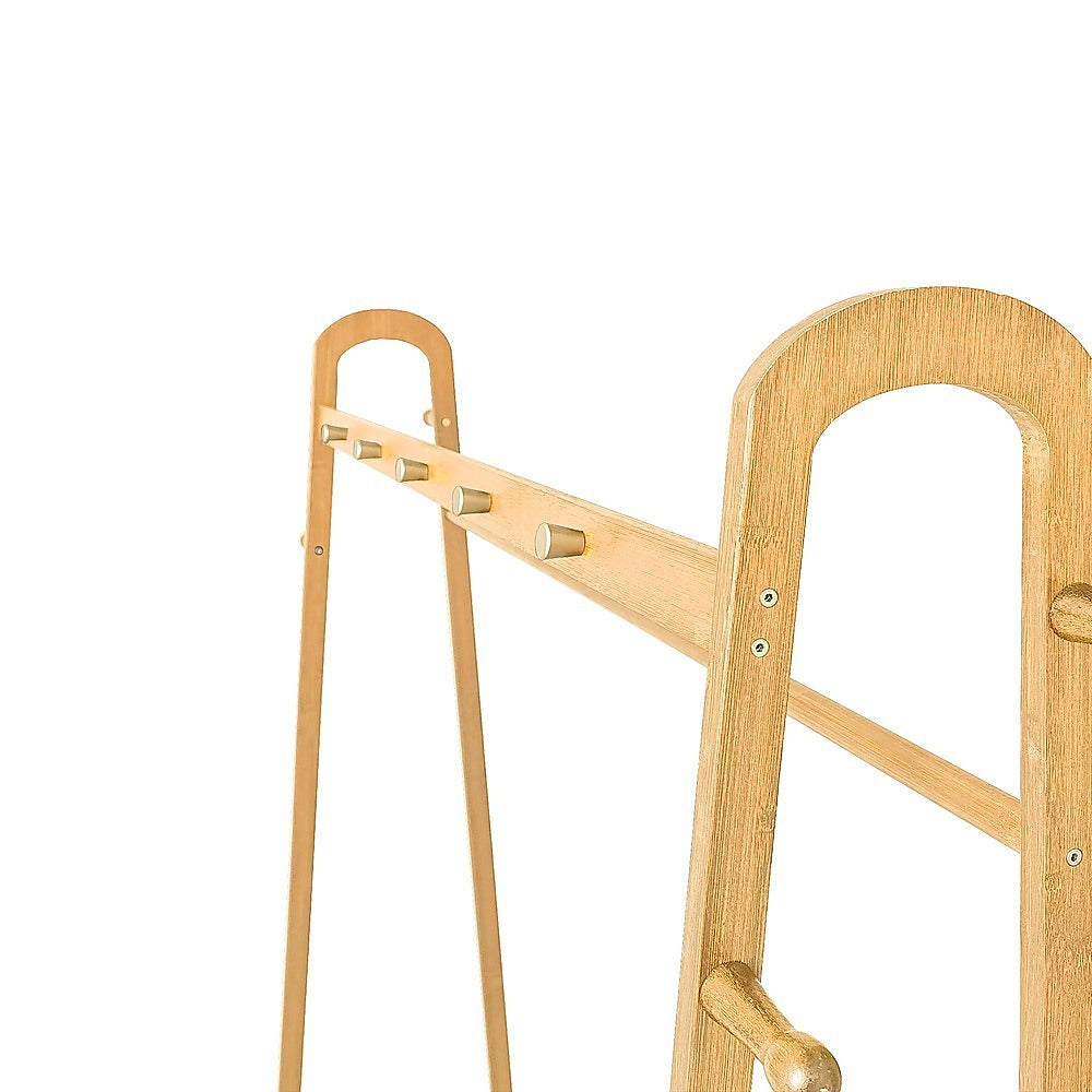 Clothing & Wardrobe Storage: Wood 160x100cm Clothes Rack Slim Stylish Space Saving