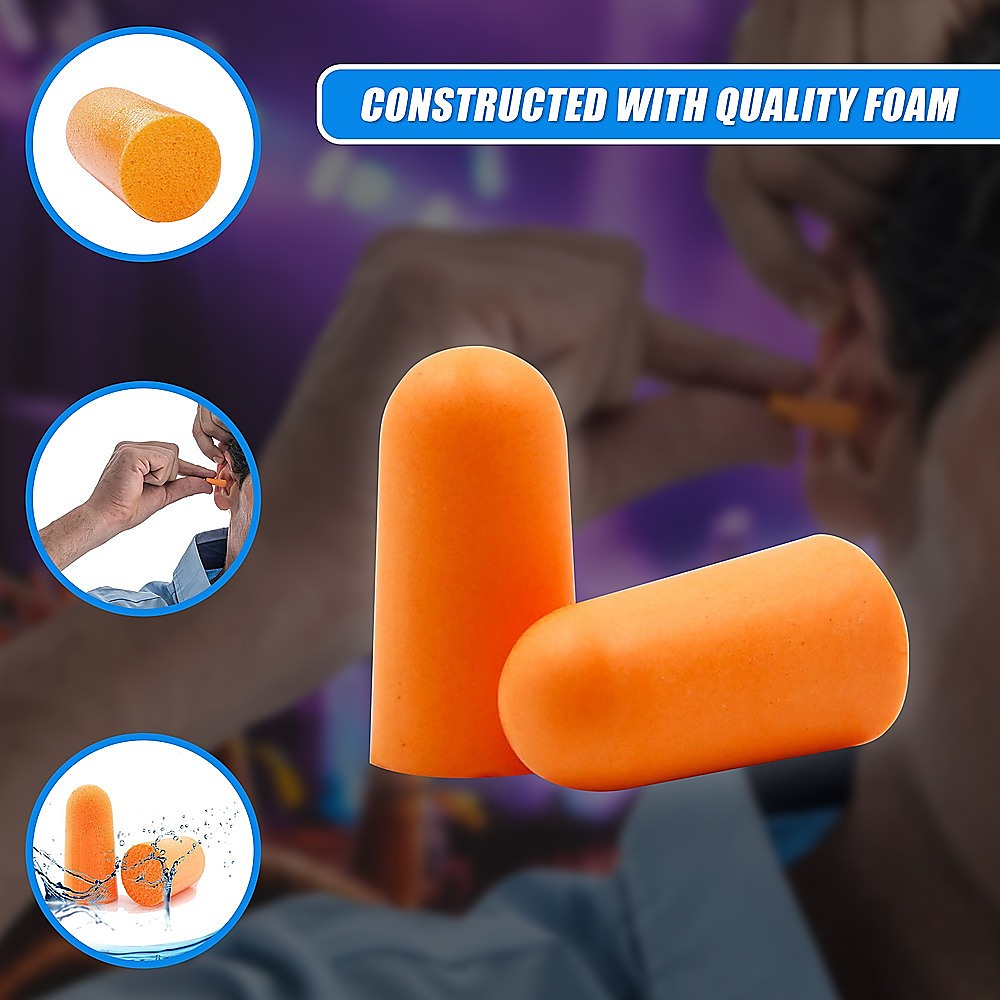 Bath Additives: Foam Ear Plugs Disposable 200 Pairs Noise Cancelling Plane Sleep Snoring