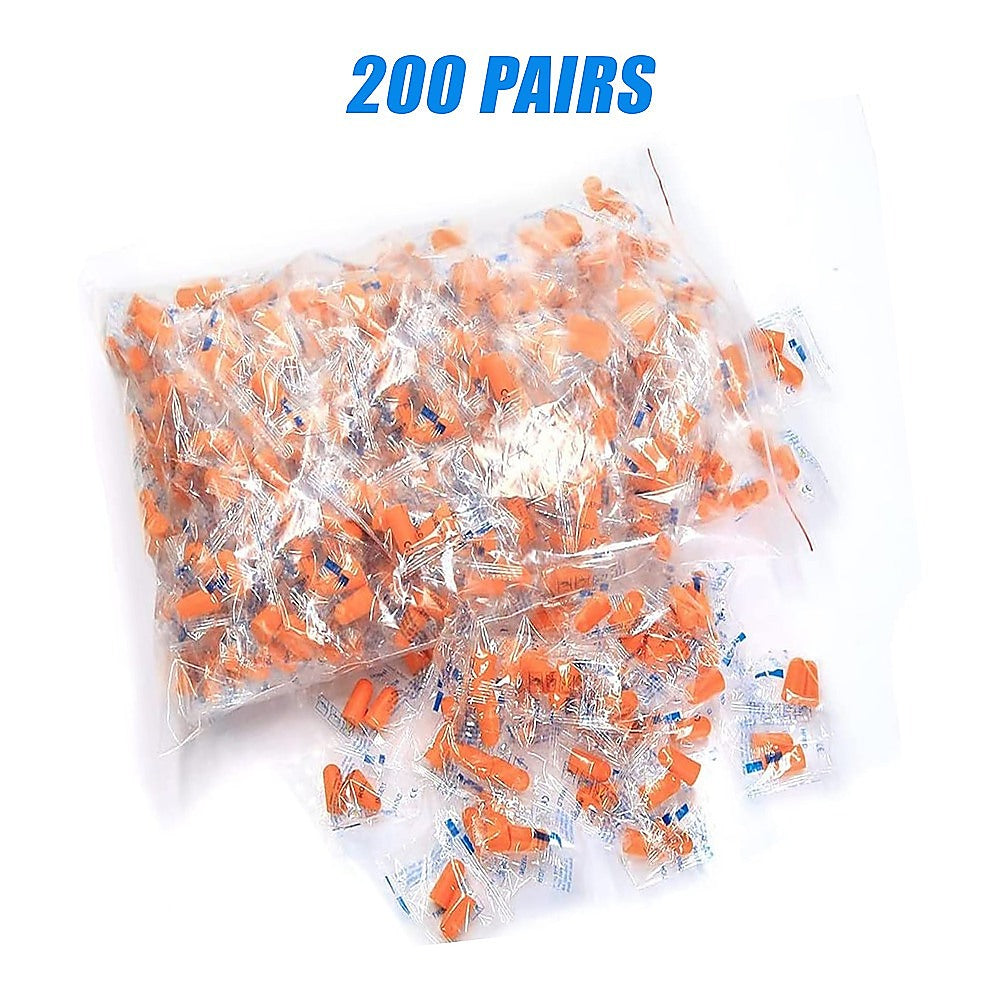 Bath Additives: Foam Ear Plugs Disposable 200 Pairs Noise Cancelling Plane Sleep Snoring