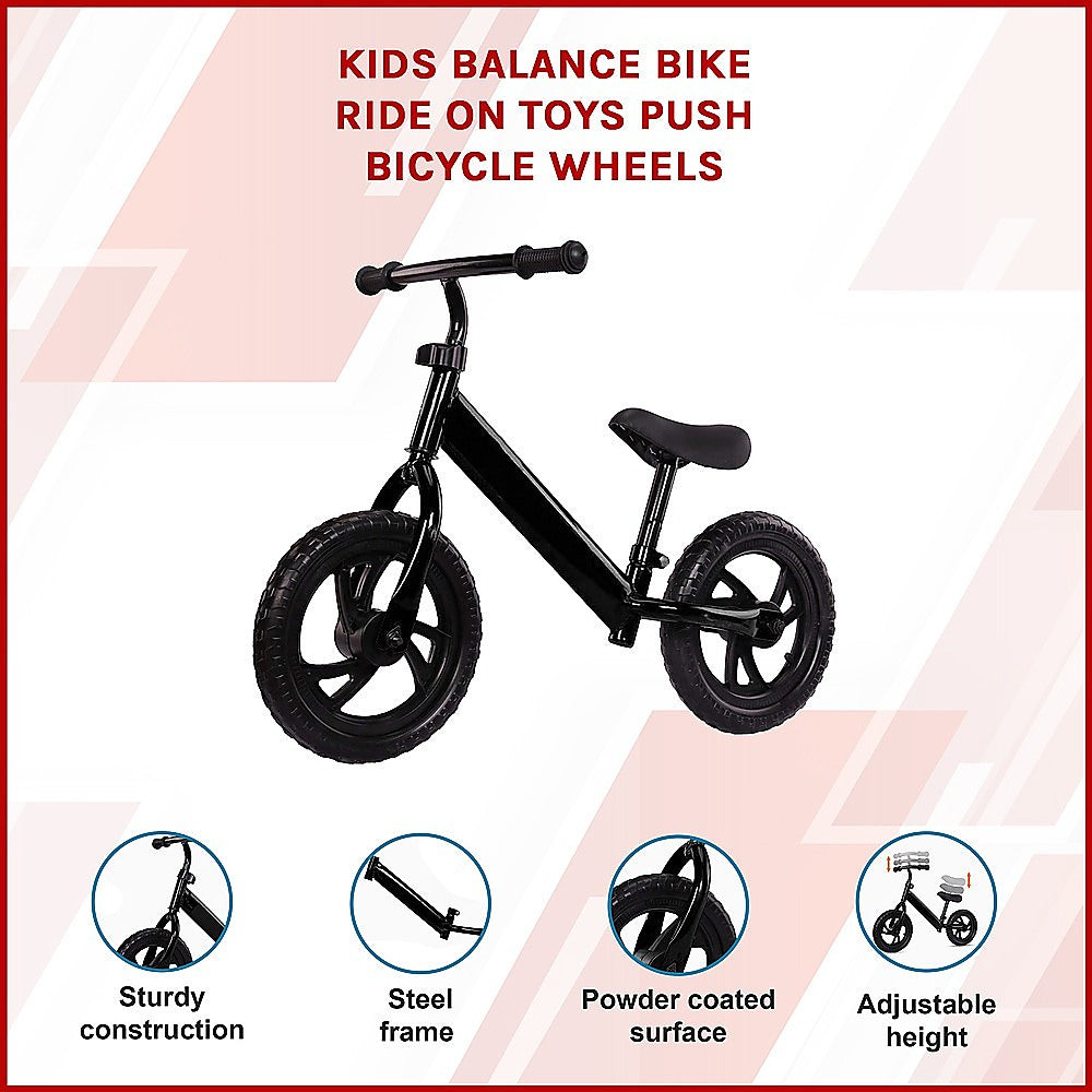 Activity Toys: Kids Ride On Push Bike Balance Bicycle with Training Wheels for Toddlers