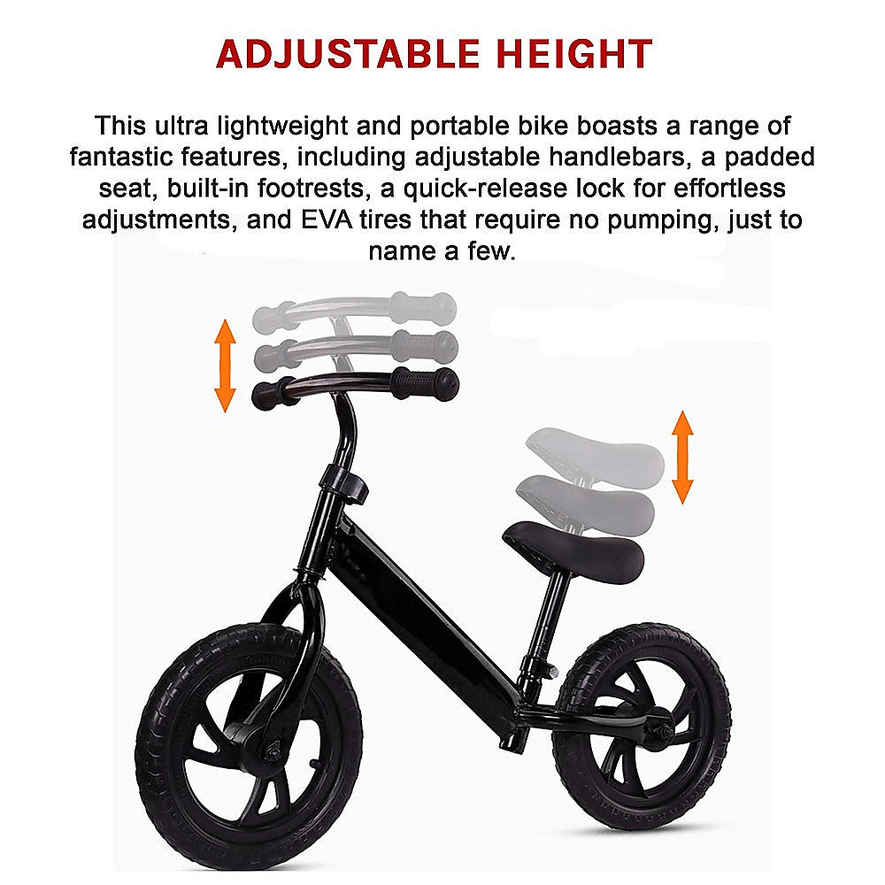 Activity Toys: Kids Ride On Push Bike Balance Bicycle with Training Wheels for Toddlers