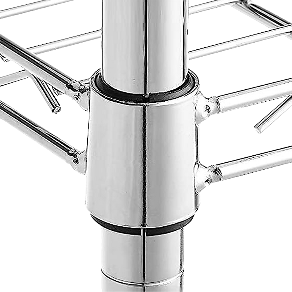 Modular Wire Storage 90x35cm Steel Shelving Chrome With Wheels For Garage Warehouse Or Kitchen Organisation