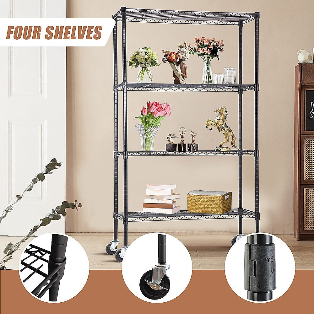 Storage Cabinets: Modular Wire Storage Shelf 900 x 350 x 1800mm Steel Shelving