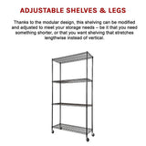 Storage Cabinets: Modular Wire Storage Shelf 900 x 350 x 1800mm Steel Shelving