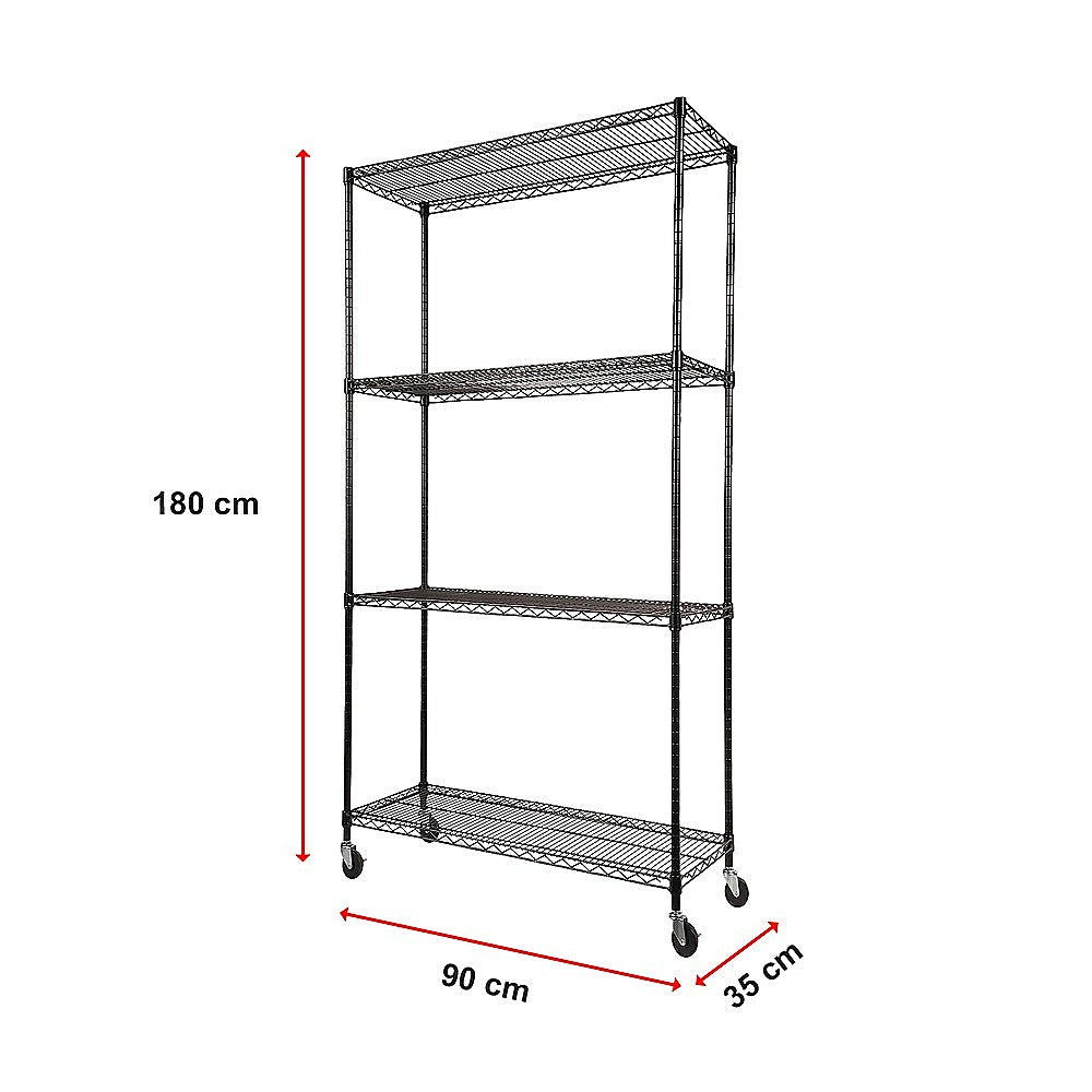Storage Cabinets: Modular Wire Storage Shelf 900 x 350 x 1800mm Steel Shelving