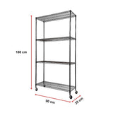Storage Cabinets: Modular Wire Storage Shelf 900 x 350 x 1800mm Steel Shelving