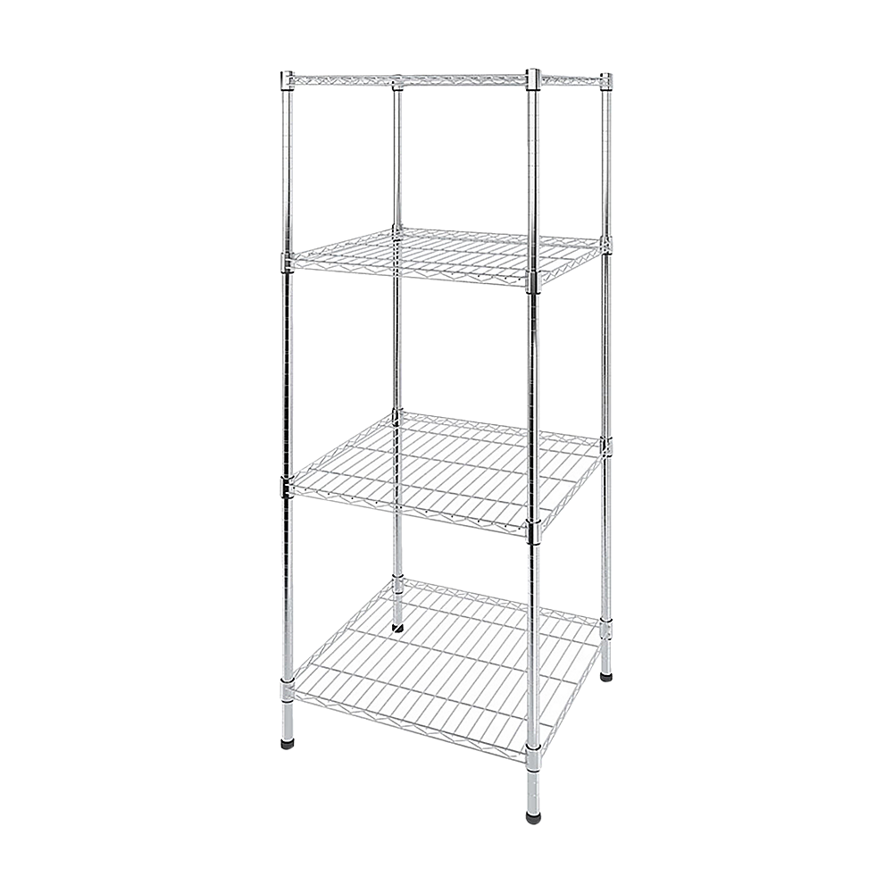 Modular Wire Storage 60x60cm Steel Shelving Chrome With Fixed Legs For Garage Warehouse Or Kitchen Organisation