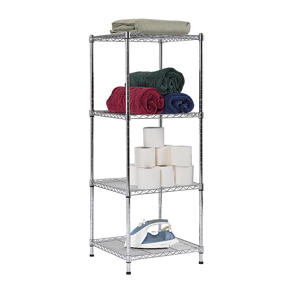 Modular Wire Storage 60x60cm Steel Shelving Chrome With Fixed Legs For Garage Warehouse Or Kitchen Organisation