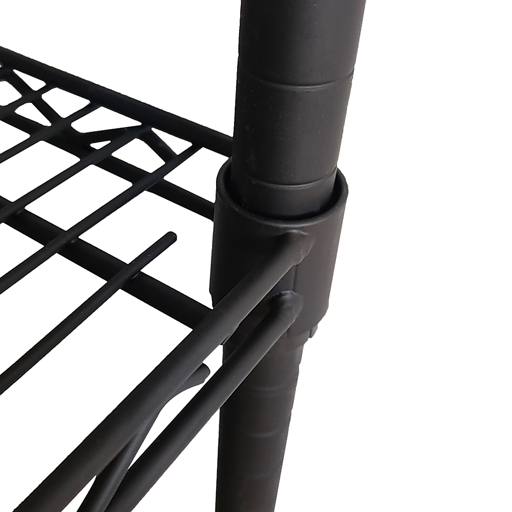 Modular Wire Storage 60x60cm Steel Shelving Black With Fixed Legs For Garage Warehouse Or Kitchen Organisation