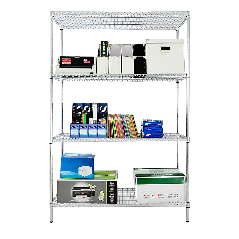 Modular Wire Storage 120x60cm Steel Shelving Chrome With Fixed Legs For Garage Warehouse Or Kitchen Organisation