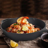 Skillets & Frying Pans: Non-stick Frying Pan Cast Iron Steak Skillet Round BBQ Grill Cookware 30cm