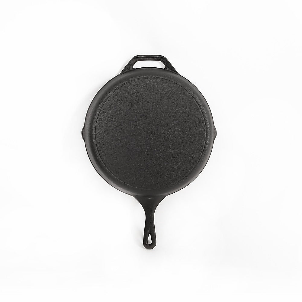 Skillets & Frying Pans: Non-stick Frying Pan Cast Iron Steak Skillet Round BBQ Grill Cookware 30cm