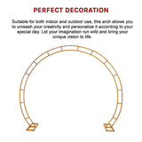 260cm Gold Metal Wedding Arch Round Balloon Birthday Party