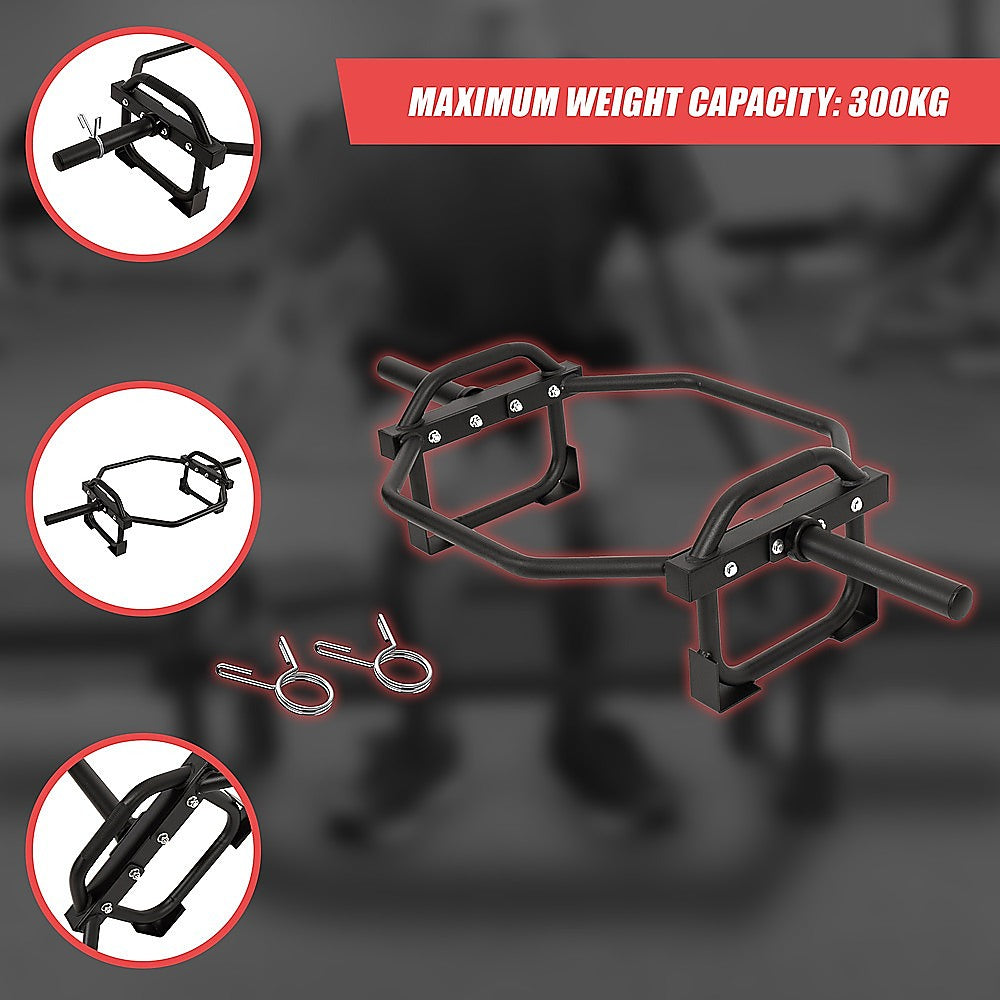 Gym Equipment & Accessories: Barbell Olympic Trap Bar Hex Shrug Deadlift