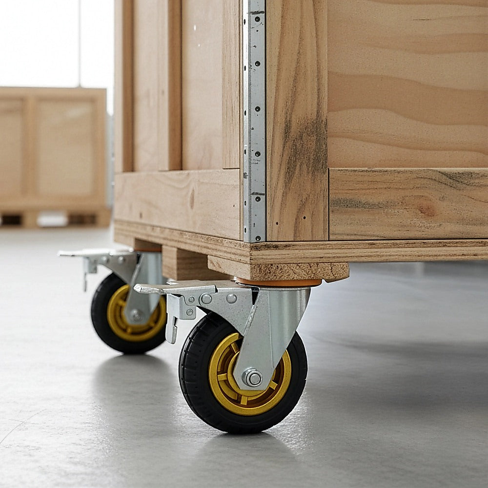Ladders & Scaffolding: Castor Wheels 4 x 6" 150mm Swivel Silent Caster 2 Brakes 800KG
