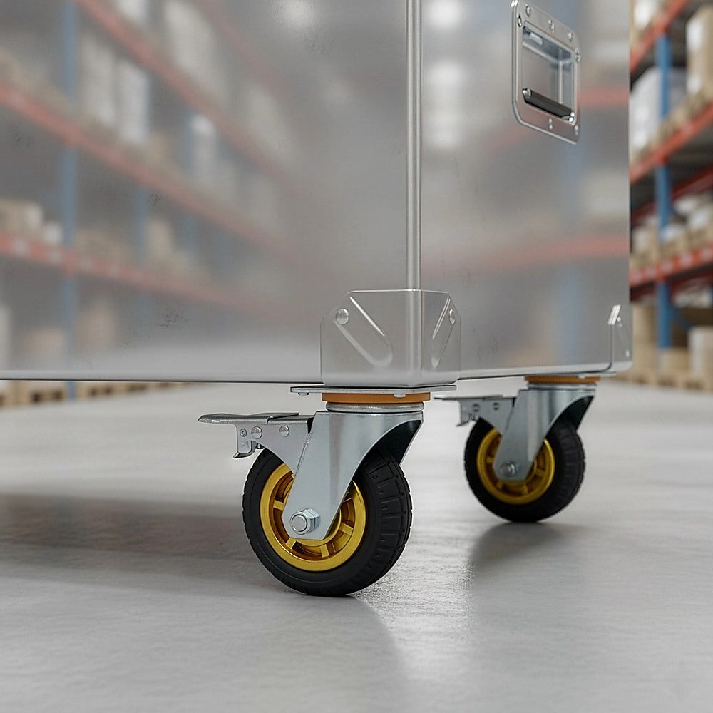 Ladders & Scaffolding: Castor Wheels 4 x 6" 150mm Swivel Silent Caster 2 Brakes 800KG