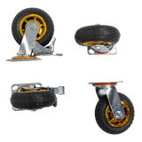 Ladders & Scaffolding: Castor Wheels 4 x 6" 150mm Swivel Silent Caster 2 Brakes 800KG