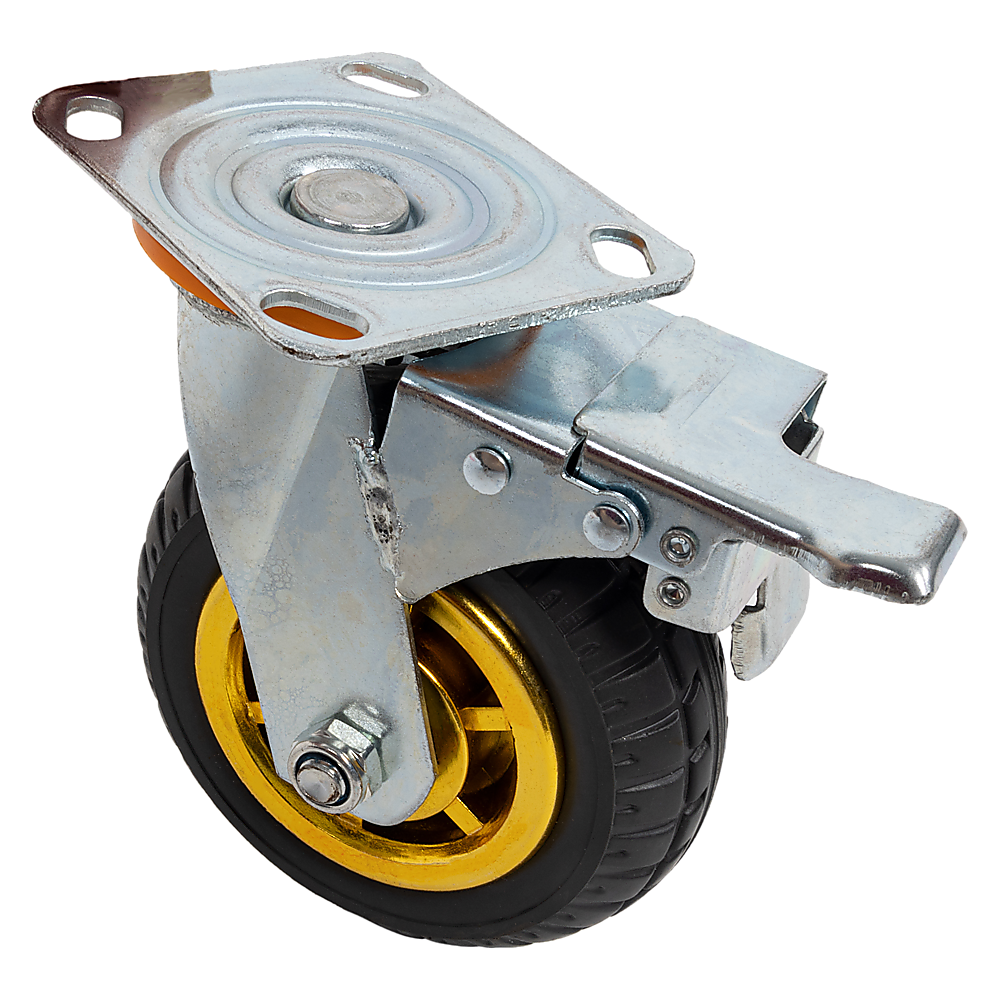 Ladders & Scaffolding: Castor Wheels 4 x 6" 150mm Swivel Silent Caster 2 Brakes 800KG
