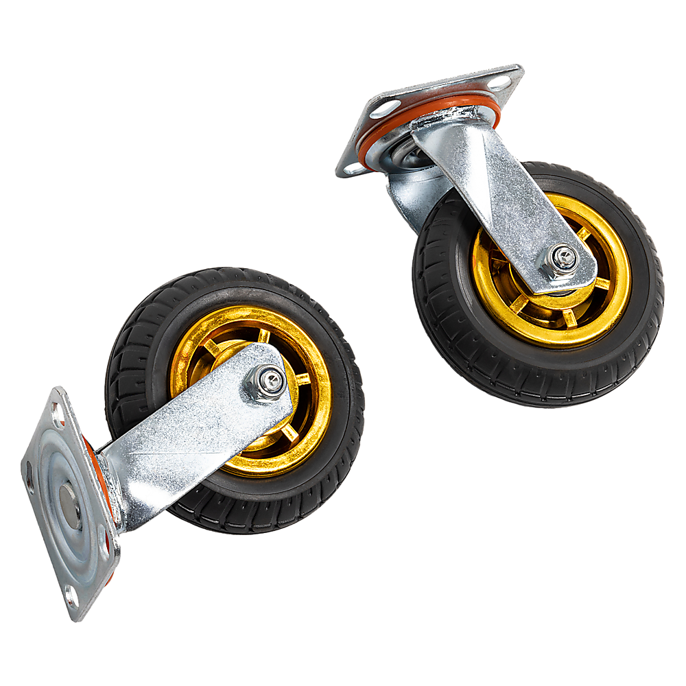 Ladders & Scaffolding: Castor Wheels 4 x 6" 150mm Swivel Silent Caster 2 Brakes 800KG