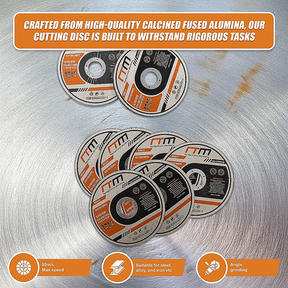 Masonry Tools: 100 x Cutting Discs 125mm 5" Angle Grinder Disc Metal Cut Off Wheel Thin