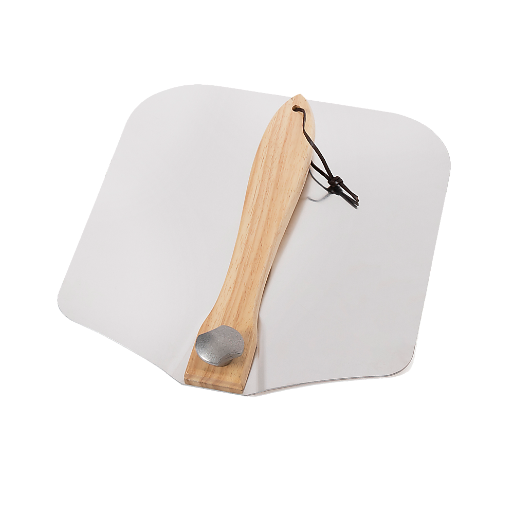 Kitchen Utensils: Metal Pizza Peel with Foldable Wood Handle