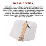 Kitchen Utensils: Metal Pizza Peel with Foldable Wood Handle